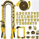 Graduation Leis Class of 2026, 69Pcs Graduation Ribbon Leis Making Kits with Photo Frame Honor Cord Letters Numbers, DIY Braided Necklace Decorations Graduate Congrats Gifts Party Supplies