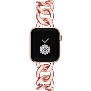 Kolgios 38/40/41/42mm(Series 11/10) Cool Chain Smartwatch Bands Compatible for Apple Watch Bands Series 11/ SE3/10/9/8/7/6 42/44/45/46mm Stylish Replacement Watch Strap for Iwatch S11/10/9/8/7/6 (Rose Gold)