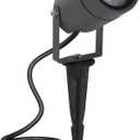 DAWALIGHT Outdoor Spot Light, Landscape Lighting 6W Spotlight for Yard, Replaceable GU10 Bulb 110V 3000K IP65 Waterproof, Aluminum, 5ft Cable Garden Patio Driveway House,Dark Grey