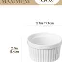 MALACASA Ramekins 6 oz Oven Safe, Porcelain Creme Brulee Ramekins Pudding Custard Cups Small Ceramic Souffle Dishes Ramakan Ramiken Ramicans Baking Bowls Set of 6, White, Series RAMEKIN-DISH