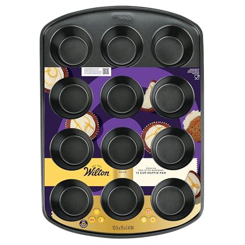 Wilton Perfect Results Premium Non-Stick Cupcake Pan, 12-Cup Muffin Tin, Steel Baking Supplies