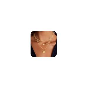 JECOMY Layered Gold Necklace for Women, 14K Gold Plated Necklace Set for Women, Dainty Adjustable Gold Necklace Stack