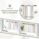TKZTKZ 2 Pack Boho Wood Curtain Rods for Windows 36-88",1 Inch Heavy Duty Wooden Curtain Rod Set of 2,Decorative Rustic Farmhouse Drapery Rods for Bedroom Living Room (Iron Rod with Wood Grain Finish)
