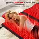 Red Light Therapy Mat Full Body, Red Light Therapy Blanket with 660nm & 850nm, Whole Red Light Therapy Pad with Timer Controller Pulse Modes for Home Use, 74.6'' X 33.3''