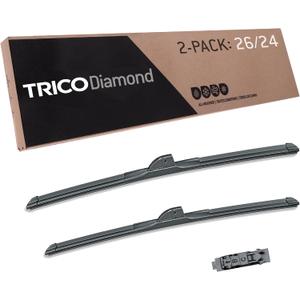 TRICO Diamond 26" + 24" Super Premium Automotive Replacement Windshield Wiper Blades (Set of 2), Passenger and Driver Side All-Weather Beam Wiper Blades for Select Vehicle Models (Item #25-2624)
