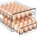 HIYOHIYO Clear 60 Egg Holder for Fridge, High Capacity Egg Container for Refrigerator, Stackable Egg Storage Trays for Countertop, Eggs Organizer for Refrigerator (2 Layer, 11.6"x 10.2"x 5.1")