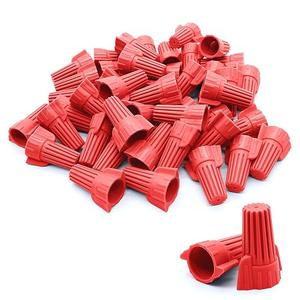 Litoexpe Winged Wire Nuts Connectors, 100pcs Portable Electrical Wire Caps, Easy Twist-on Screw Terminals（P13 Red, 22-10 AWG)