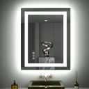 LOAAO 28"X32" LED Bathroom Mirror with Lights, Anti-Fog, Dimmable, Backlit + Front Lit, Lighted Bathroom Vanity Mirror for Wall, Memory Function, Tempered Glass, ETL Listed