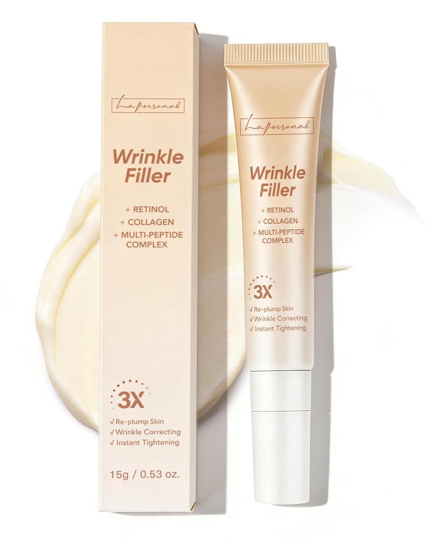 LA.PERSONAL Wrinkle Filler for Deep Wrinkles & Fine Lines, Instant Eye Face Lift Cream, Rapid Under Eye Bags Smile Lines Puffiness with Collagen & Multi-Peptide Complex 0.53 Oz