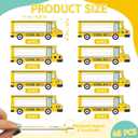 48 Pcs Magnetic Name Tags Reusable Dry Erase Labels Thickened Magnetic Back Name Plate Stickers for Locker Classroom Desks Whiteboard Office Supplies (School Bus, 8 Smile Designs)