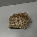 DJBM Sparkly Women Rhinestone Bucket Evening Bag Diamond Clutch Purse Round Handle Crystal Handbag for Party Wedding Party Prom, Multigold