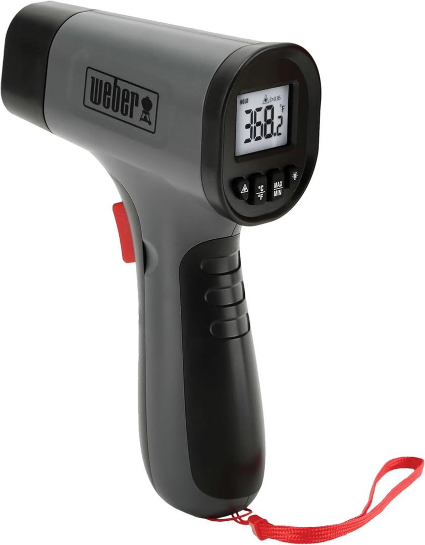 Weber Griddle Infrared Thermometer, Black, Wireless Digital Meat Thermometer for Grilling