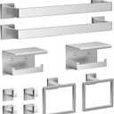 Brushed Nickel Bathroom Towel Bar Set 10 Pieces, Stainless Steel Towel Racks Set with 216 InchTowel Bars, 2Toilet Paper Holder, 2Towel Rings, 4 Robe Hooks for Bathroom