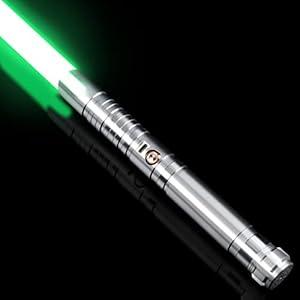 DAMIENSABER Upgrade Xenopixel 3.0 Motion Control Light Saber, Smooth Swing with Light Sabers 34 Sound Fonts Infinite Color Changing, Metal Hilt Dueling Light Sabers for Adults-Grey