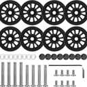 Zoofen 8 Pcs Luggage Replacement Wheels 50 x 11mm Double Luggage Wheels Rubber Suitcase Replacement Casters(Black)