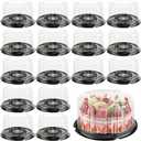 20 Pack 6 Inch Disposable Cake Container with Dome Lids, Clear Plastic Cake Carrier with Lid, Clear Cake Display Containers for Transport, Party, Carry