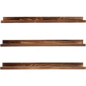 MBYD 48 Inch Picture Ledge Shelf Set of 3, Wall Mount Carbonized Burnt Black Floating Wall Shelves Photo Ledge Natutal Pine Wood for Bedroom, Living Room, Office, Kitchen, Bathroom Same Dimensions MBYD 48 Inch Picture Ledge Shelf Set of 3, Wall Mount Carbonized Burnt Black Floating Wall Shelves Photo Ledge Natutal Pine Wood for Bedroom, Living Room, Office, Kitchen, Bathroom Same Dimensions
