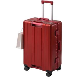 Luggage with Aluminium Frame Zipperless Carry on Cabin Suitcase 20 Inch Cabin Suitcase,Red,26in