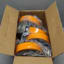 ANDUTEES 8 Inch Heavy Duty Casters Set of 4, Industrial Locking Casters 7000lbs Load Capacity, Plate Swivel Castor Wheels for Heavy Duty Carts, Workbench, Equipment, Platform Truck (Orange)