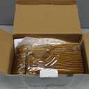 Lzerking Party Supplies Set - 280 Pieces of White and Gold Dot Paper Plates, Cups, Napkins, and Heavy Duty Silverware for 40 Guests for Birthdays, Graduation, Wedding, Festivals