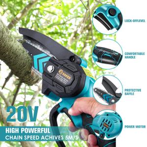 Saker Mini Chainsaw,Portable Electric Chainsaw Cordless and Saker Mini Chainsaw,4 Inch Portable Electric Chainsaw Cordless Bar