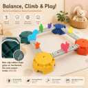 edusense 19 PCS Balance Beam Stepping Stones for Kids 3-8 Years, Non-Slip Balance Blocks Indoor Outdoor, Thickened Plastic Holds 220LBS, No Assembly Required, Promote Coordination & Sensory Play