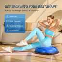 ZELUS 25in. Balance Ball | 660lb Inflatable Half Exercise Ball Wobble Board Balance Trainer w Nonslip Base | Half Yoga Ball Strength Training Equipment w 2 Bands, Pump, Extra Ball Included