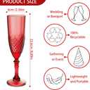 LEYIQU 48 Pack Plastic Champagne Flutes, Dark Red Reusable Champagne Glass