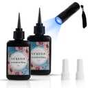 UV Resin Kit with Light-100g with UV Flashlight,Crystal Clear Resin Glue for DIY Jewellery Making,Glue Kit for DIY Beginners Introductory Jewellery Making