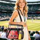 Paxiland Clear Bag for Stadium Events, 12x6x12 inches Tote Bag with Detachable Reinforced Strap for Sports Concert and Work