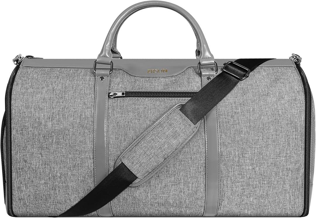 Ultimate 3-in-1 Garment Duffel Bag – Wrinkle-Free, Spacious 50L Capacity, Waterproof, Ideal for Business Trips & Weekend Getaways (Light Grey)