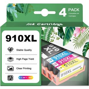 910xl Ink Cartridges Compatible for HP OfficeJet 8015e 8010e 8025 8035 8020 8010 8021 8030 8028 8035e 8028e 8022 8022e 8034e 8020e Printers, High-Yield (BK+C+M+Y), Not for HP+ Series