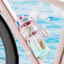 ZZT 34 oz Plastic Water Bottles, Sports Water Bottle With compass,Leakproof,Double Drinking,Sports Water Bottle for Indoor and Outdoor Activity  (Pink)