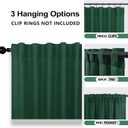 Mrs.Naturall Dark Emerald Green Sheer Curtains,Linen Forest Green Living Room Curtains 63 Inch Length Cortinas Verdes para Sala (36"W x 63"L (Pack of 2))