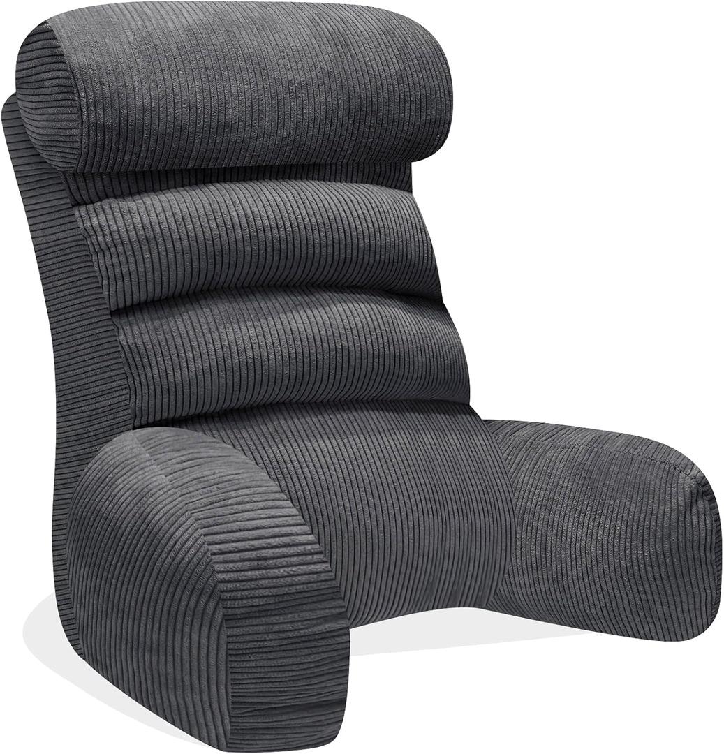 Back Pillow for Bed Sitting Up, Reading Pillow, Extra Large Arm Pillows for Adults for Back Support,Bed Pillow for Sitting up for Watching TV/Gaming/Relaxing, Large-For height over 5'4"-Weight 7.71 lbs