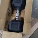 CAP Barbell Coated Hex Dumbbell Weight - Single | 135 lbs, Chrome Handle