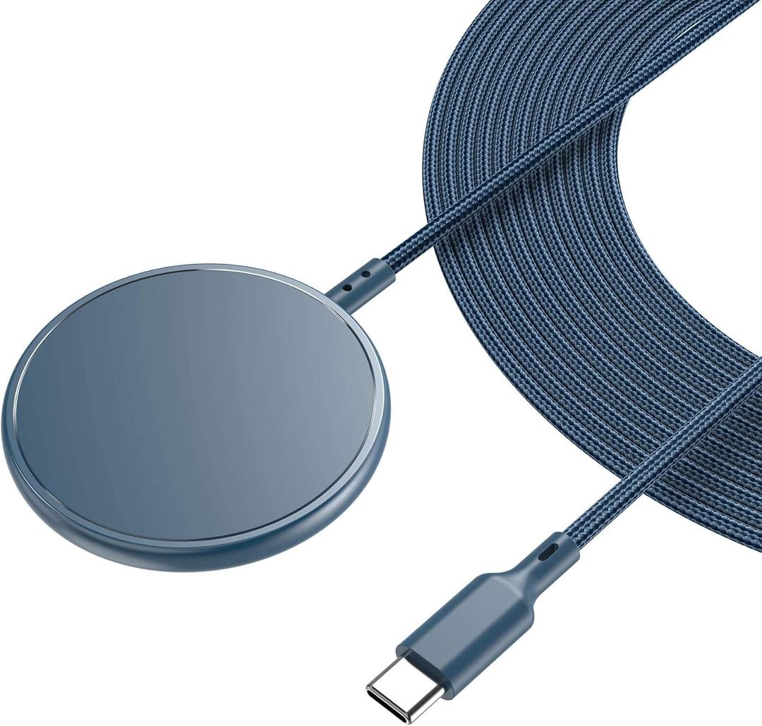 ZEROLEMON Magnetic Wireless Charger [10ft], Compatible with Mag-Safe Charger, Fast Wireless Charging Pad for iPhone 17 Pro Max, iPhone 17/17Pro/16Pro/16E/16/15 Series, iPhone Air, AirPods -Rugged Blue