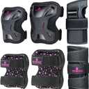 MOUNTALK Kids/Toddler Unisex Skate Pads Protective Gear Set with Elbow, Wrist & Knee Pads (Pink, 3-8 Years, Skateboarding, Cycling, Skating)