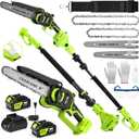 TNELTUEB 4-In-1 Cordless Pole Saw & Mini Chainsaw, 1000W Brushless Motor