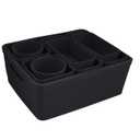 Simplify 10 Piece Organizing Set | Multiple Size Bins | Multipurpose | Office | Desk | Dorm | Bathroom | Storage Basket | Small Items | Accessories | Black
