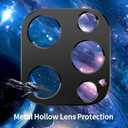 2 x 2 Packs Camera lens protector for iPhone 12 Pro Metal Alloy [No Glass Lens Cover] (Black)