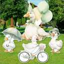 4PCS A New Silly Goose 1st Birthday Backdrop, Outdoor Lawn and Home Decorations, with Pole, Suitable for Birthday Party, Baby Shower Decor and Celebrations of All Ages, Green Backdrop Decor