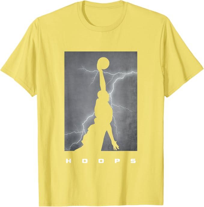 Hoops Basketball Apparel - Basketball T-Shirt (Small, Lemon Yellow)