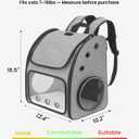 Expandable Cat Backpack Carrier, Airline Approved Pet Carrier for Cats & Small Dogs, Breathable Mesh, Bubble Window, Anti-Collapse, for Travel Hiking Camping, Hold Pets Up to 18 Lbs