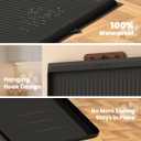 Dog Food Mat 36"x24", Waterproof Pet Feeding Mat with Diversion Grooves and Raised Edges, Large Non-Slip Dog Bowl Mat for Food and Water, Cat Food Mat for Floors, Easy to Clean, Black