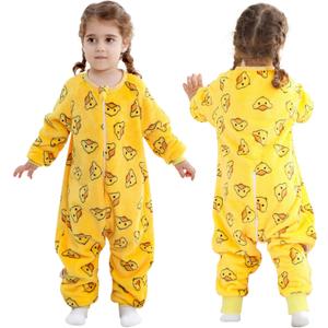 MICHLEY Toddler Flannel Sleeping Sack with Feet,Long Sleeve Baby Sleeping Bag 3-Way Zipper Super Warm Wearable Blankets for Girls & Boys 5-6Years