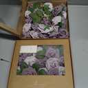 Ling's moment Artificial Flowers 50Pcs Dusty Violet Roses Decor w/Stems,3" DIY Foam Floral for Wedding Bouquet/Centerpieces, Outdoors Party Backdrop, Room/Table, and Garden/Pot Decorations - Pack of 2