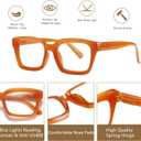 Readers for Women Fashion Style Square Reading Glasses with Spring Hinge Blue Light Blocking for Men Ladies