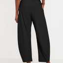 Ugerlov Womens Barrel Ankle Pants Quick Dry Lightweight Hiking Pants Wide Leg High Waisted Baggy Trousers with Pockets (Black, S)
