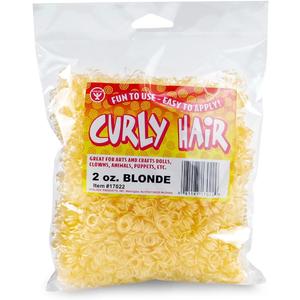 Hygloss 2 oz Curly Doll Hair For Crafts Blonde- Premium Synthetic Hair for Doll Making, Puppets, and Arts & Crafts Projects Easy Application, 4 Colors (2 Ounce (Pack of 1))